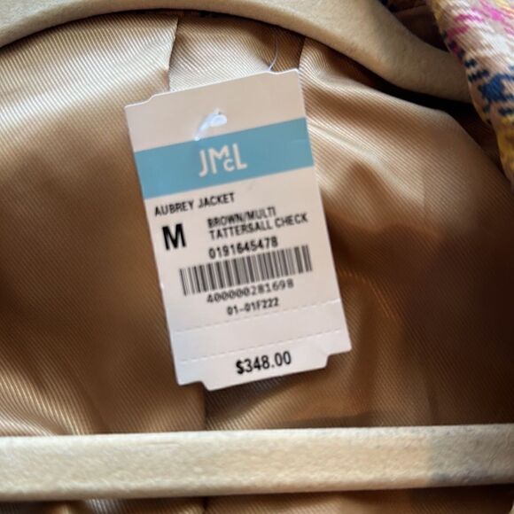 J. McLaughlin Aubrey Brown/Multi Tattersall Jacket M - Picture 6 of 7